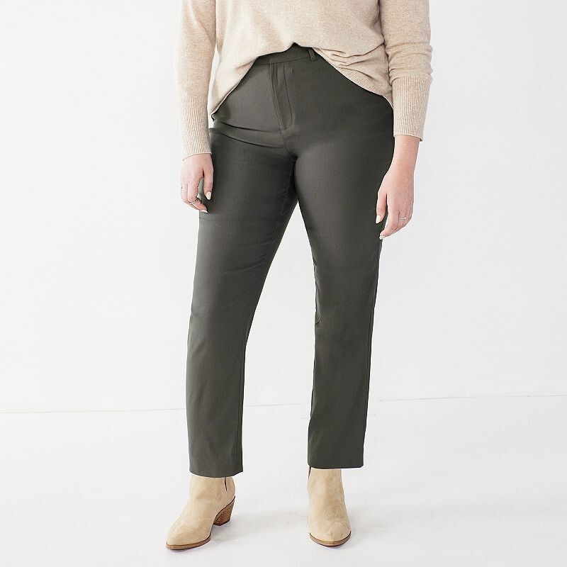 Nine West Slim Ankle Dress Pants Womens Plus 24w Gray Stretch Career New